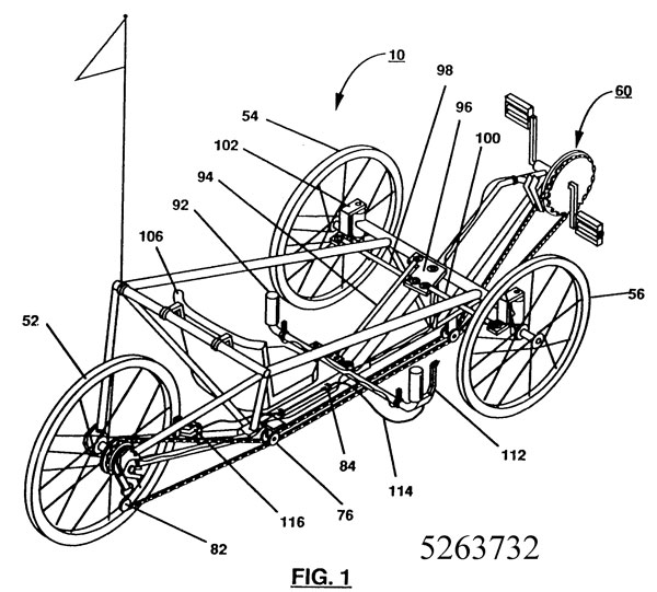 patent 5263732 tadpole tricycle
                space frame