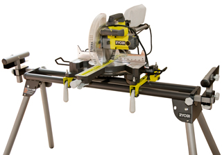 Ryobi TSS102L Compound
          Sliding Miter Saw on A18MS01G Stand