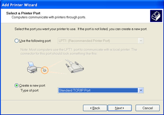 WIN XP Add LAN
                  Printer