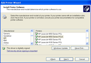 WIN XP Add LAN
                  Printer