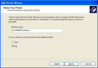WIN XP Add LAN
                  Printer