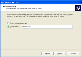 WIN XP Add LAN
                  Printer