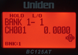 Uniden BC125AT Scanner - Scan Mode All
                    Locked!