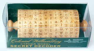 Colonial
            Williamsburg Cypher Wheel Secret Decoder