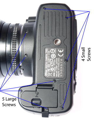 Nikon D60 Bottom
                  Plate Screws