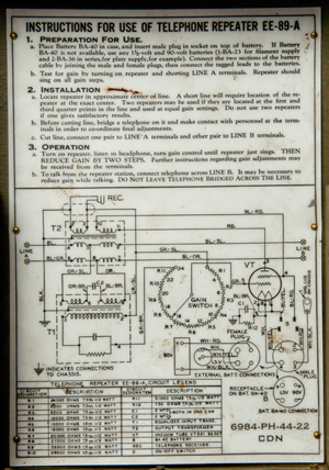 E-89-A Telephone
                  Repeater