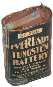 Eveready No. 750
                  Pocket Flash Light Battery top