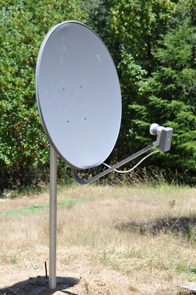 Free To Air (FTA) Dish on Fence
                Post