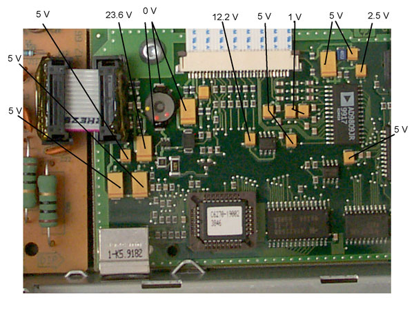 HP Scanjet 6200C PCB Cap Voltages