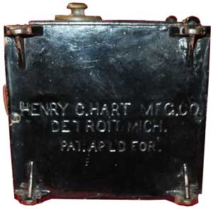 Henry C. Hart
                      Cast Iron Still Piggy Bank Detroit Michigan Pat.
                      APLD For