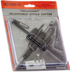 adjustable
                      hole saw with 2 cutting bits
