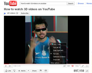 How
              to watch 3D videos on YouTube Computer Screen