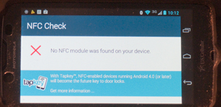 Motorola Electrify 2
          (XT881) does not have NFC