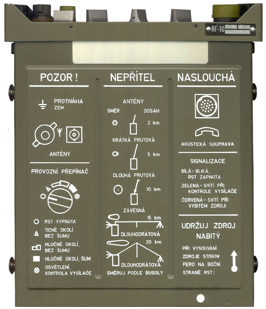 RF-10
                  Instructions on side of radio
