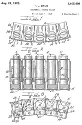 1465409
                      Universal change maker, Hugo J Baur, Johnson Fare
                      Box Company, Aug 21, 1923, 453/38, 221/207