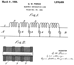 1576459 Electric retardation line, George W
                  Pierce, Submarine Signal Co, App: 1921-12-24
