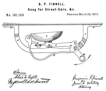 161109 Gong for
                      Street-Cars, &c., B.P. Finnell, March 23, 1875
                      -