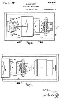 1681367 Electrical
                  testing instrument, Rolfe George Berkeley (Evershed
                  Vignoles Ltd), Aug 21, 1928, 324/722 - Megger