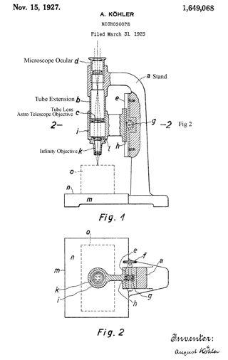 Patent 1649068 Microscope, August
                          Köhler, Zeiss Carl Fa, Apr 16, 1924, 359/379
                          -