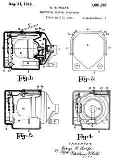 1681367
                    Electrical testing instrument, Rolfe George Berkeley
                    (Evershed Vignoles Ltd), Aug 21, 1928, 324/722