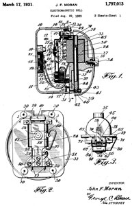 1797013
                      Electromagnetic bell, John F Moran,Mar 17, 1931 -