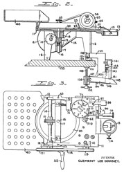 2165240
                        Coin counting machine, Lee Downey Clement, Jul
                        11, 1939, 453/31, 453/35 - hand cranked