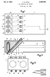 2359383 Toy bomb sight and bomber, Thomas D
                  Pitts, Toy Creations, 1944-10-03