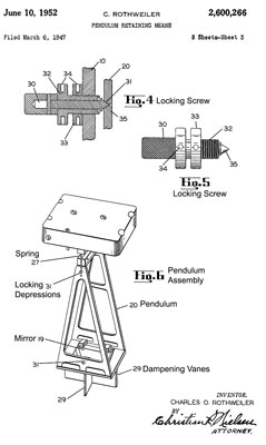 2600266
                      Pendulum retaining means, Rothweiler Charles,
                      David White Company, 1952-06-10