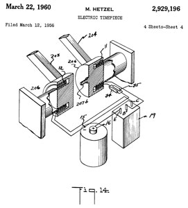 2929196
                        Electric timepiece, Max Hetzel, Bulova Watch Co
                        Inc, Filed: Mar 12, 1956, Pub: Mar 22, 1960