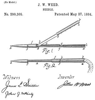 299305 Needle,
                      John W. Weed, 1884-05-27, 57/23; 606/225; 223/102
