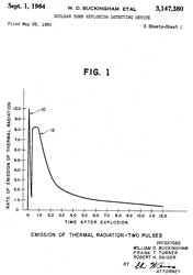3147380
                          Nuclear bomb explosion detecting device,
                          William D Buckingham, Frank T Turner, Robert H
                          Snider, Western Union Telegraph Co,
                          1964-09-01