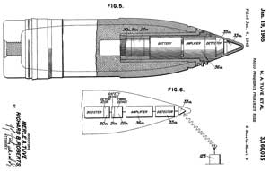 3166015
                              Radio frequency proximity fuze, Merle A
                              Tuve, Richard B Roberts, App: 1943-01-06,
                              TOP SECRET, Pub: 1965-01-19