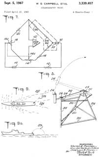 3339407
                        Oceanography probe, Walter G Campbell, W Van
                        Alan Clark, Courtland B Converse, Sippican Ocean
                        Systems, 1965-04-22