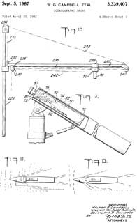 3339407
                        Oceanography probe, Walter G Campbell, W Van
                        Alan Clark, Courtland B Converse, Sippican Ocean
                        Systems, 1965-04-22