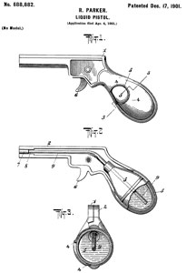 688882
                      Liquid-pistol, Russell Parker, Dec 17, 1901,
                      222/79; 222/210 -