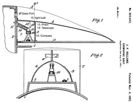 694643 Submarine
                      boat, John P Holland, Mar 4, 1902, 114/339 -
                      Exterior compass mounting