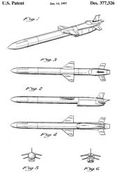 D377326
                      Tactical aircraft decoy (TAD), Stephen P.
                      Grossman, Richard L. Ranes, Perry B. Petersen,
                      Barnaby S. Wainfan, Northrop Grumman Systems Corp,
                      1997-01-14, - ADM-160 MALD