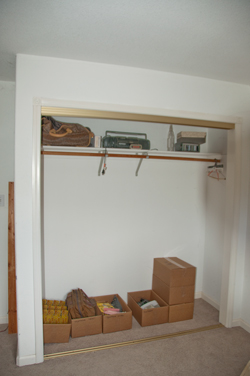 Work Room Closet Before shelving